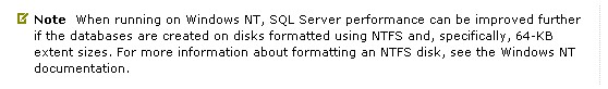 Рекомендация по размеру кластера для разделов, хранящих базы SQL сервера